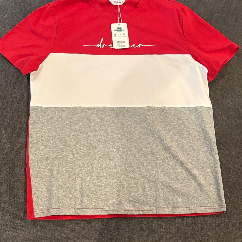 PatPat Red, White, and Gray Men's Tee